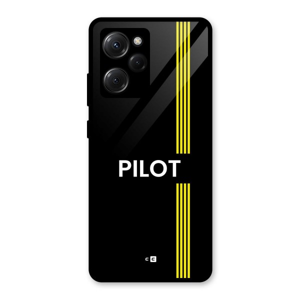 Pilot Stripes Glass Back Case for Poco X5 Pro