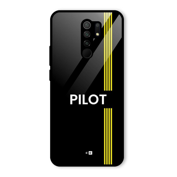 Pilot Stripes Glass Back Case for Redmi 9 Prime