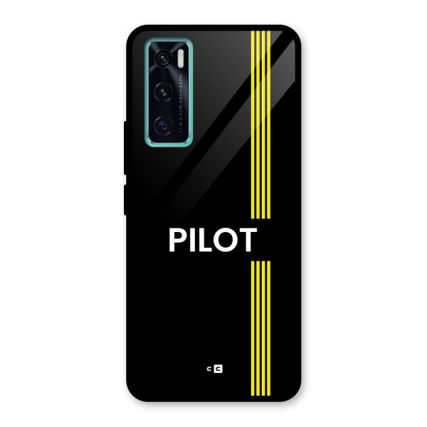 Pilot Stripes Glass Back Case for Vivo V20 SE