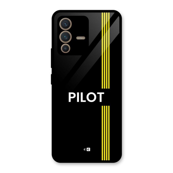 Pilot Stripes Glass Back Case for Vivo V23 5G