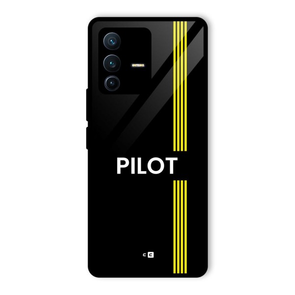 Pilot Stripes Glass Back Case for Vivo V23 Pro