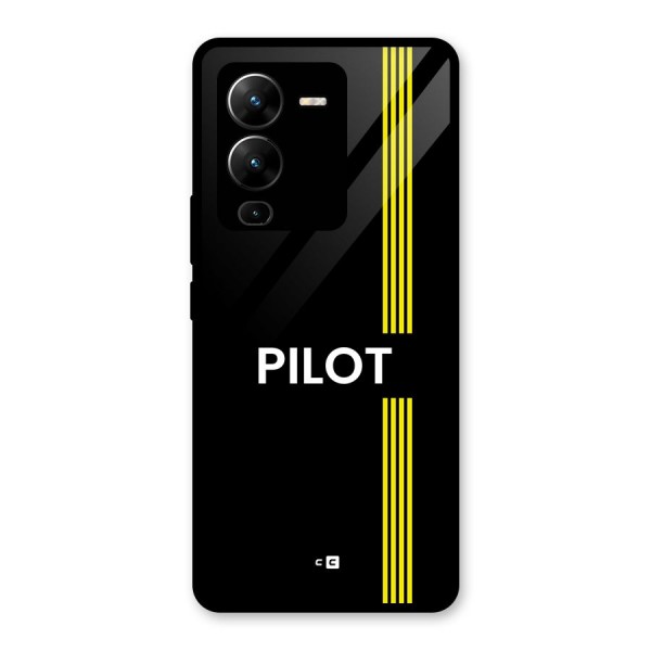 Pilot Stripes Glass Back Case for Vivo V25 Pro