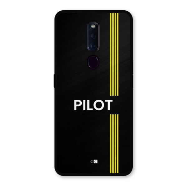 Pilot Stripes Metal Back Case for Oppo F11 Pro