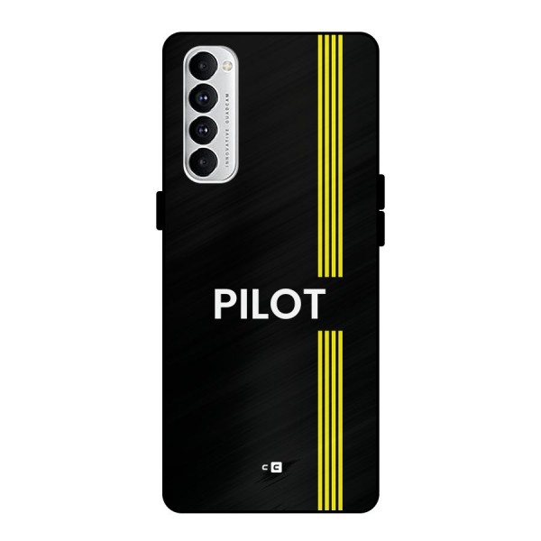 Pilot Stripes Metal Back Case for Oppo Reno4 Pro