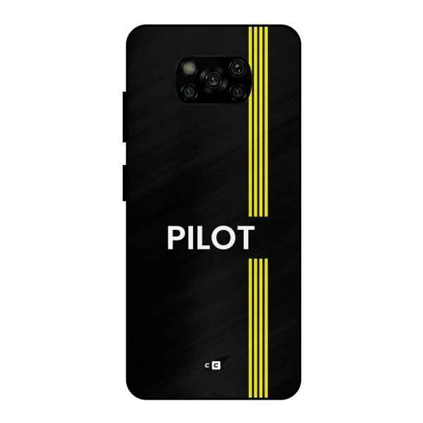 Pilot Stripes Metal Back Case for Poco X3