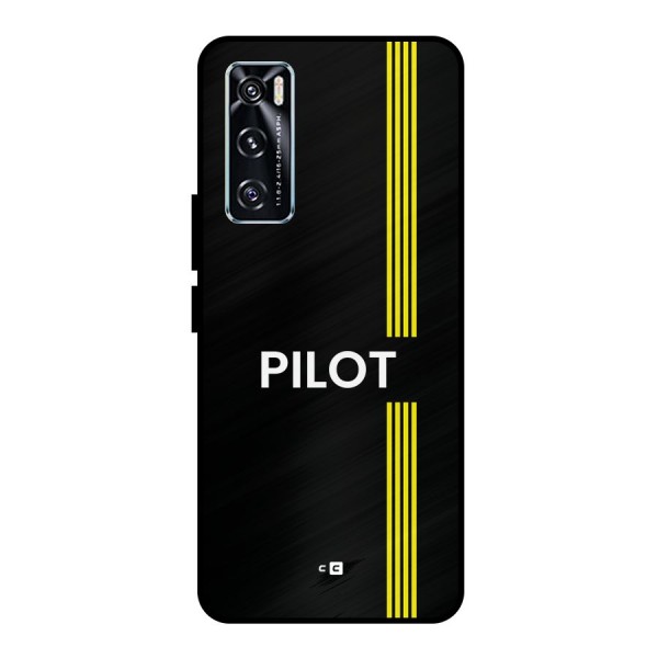 Pilot Stripes Metal Back Case for Vivo V20 SE