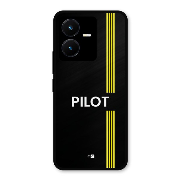 Pilot Stripes Metal Back Case for Vivo Y22s