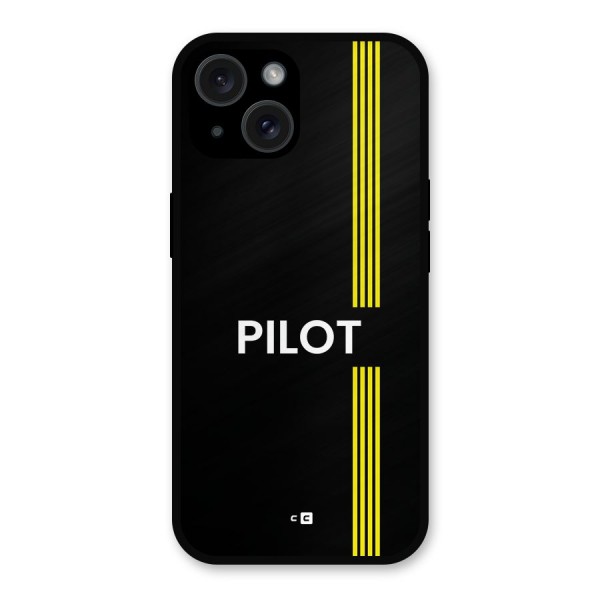 Pilot Stripes Metal Back Case for iPhone 15