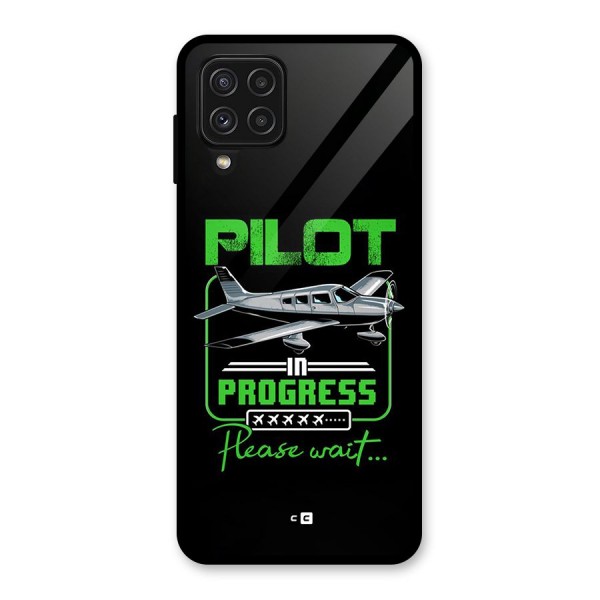 Pilot in Progress Glass Back Case for Galaxy A22 4G