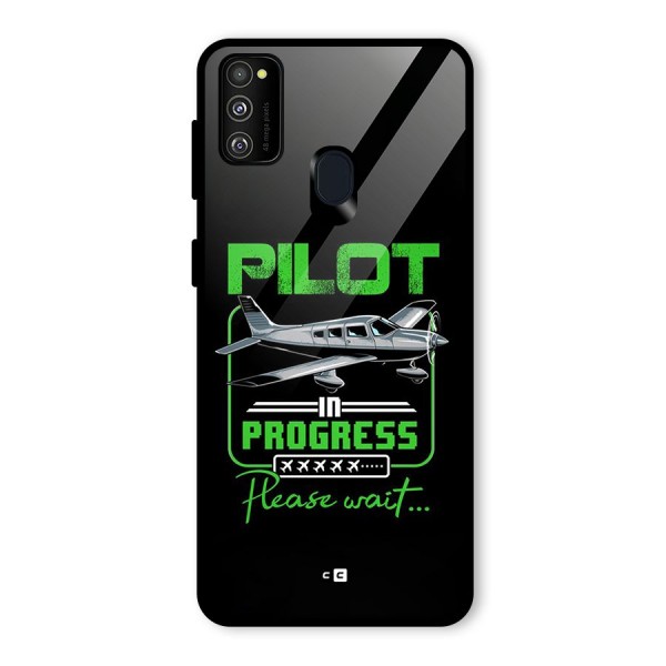 Pilot in Progress Glass Back Case for Galaxy M21