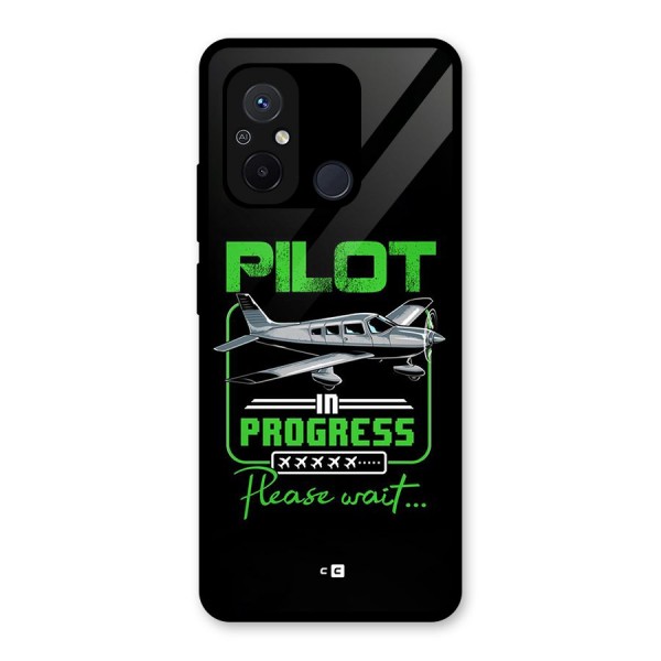 Pilot in Progress Glass Back Case for Redmi 12C