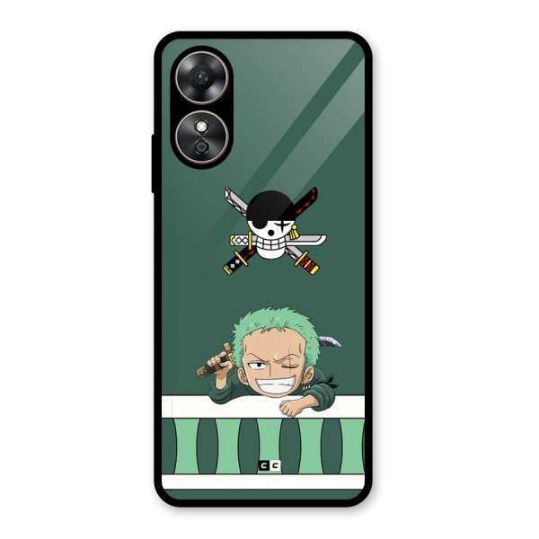 Pirate Hunter Zoro Glass Back Case for Oppo A17