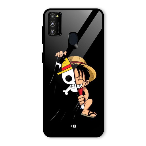 Pirate Luffy Glass Back Case for Galaxy M30s