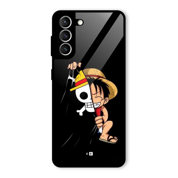 Pirate Luffy Glass Back Case for Galaxy S21 5G