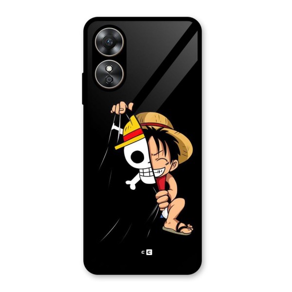 Pirate Luffy Glass Back Case for Oppo A17