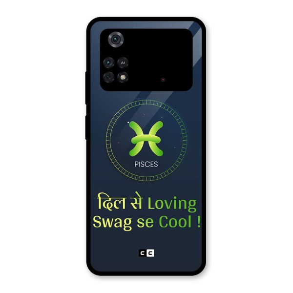 Pisces Swag Glass Back Case for Poco M4 Pro 4G