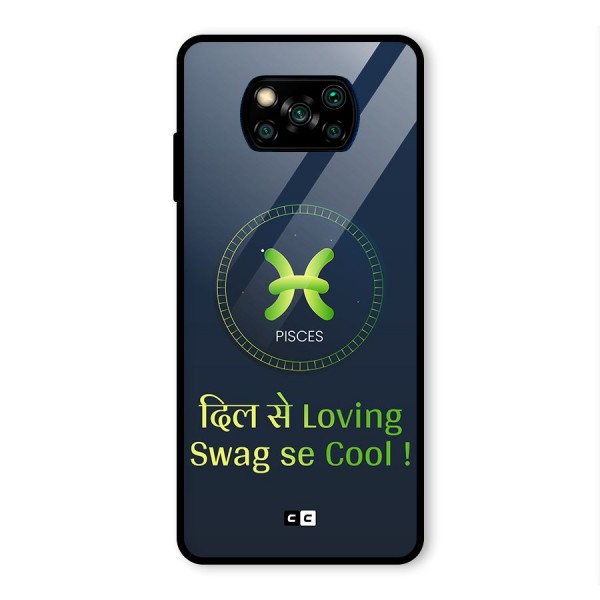 Pisces Swag Glass Back Case for Poco X3 Pro