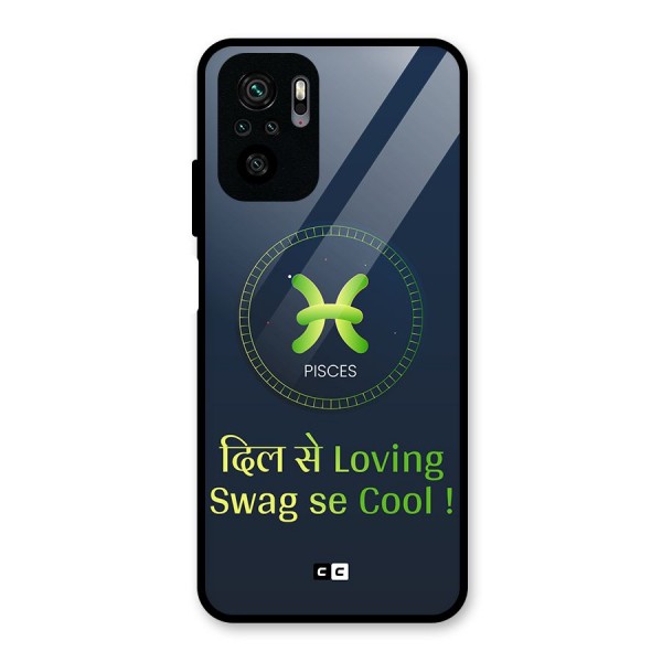 Pisces Swag Glass Back Case for Redmi Note 10