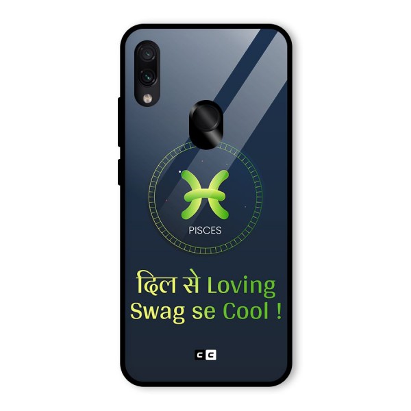 Pisces Swag Glass Back Case for Redmi Note 7S