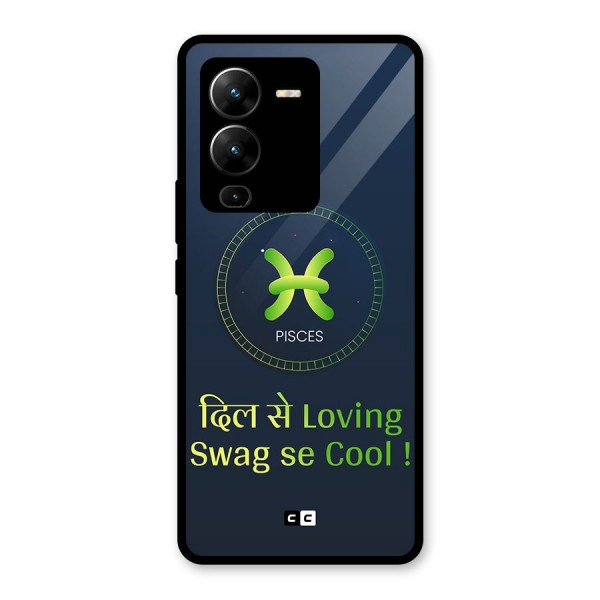 Pisces Swag Glass Back Case for Vivo V25 Pro