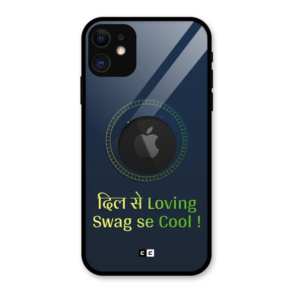 Pisces Swag Glass Back Case for iPhone 11 Logo Cut