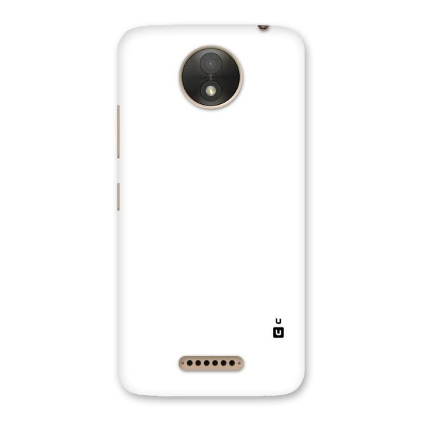 Plain White Back Case for Moto C Plus