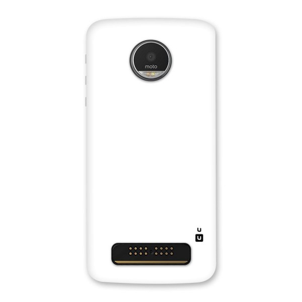 Plain White Back Case for Moto Z Play