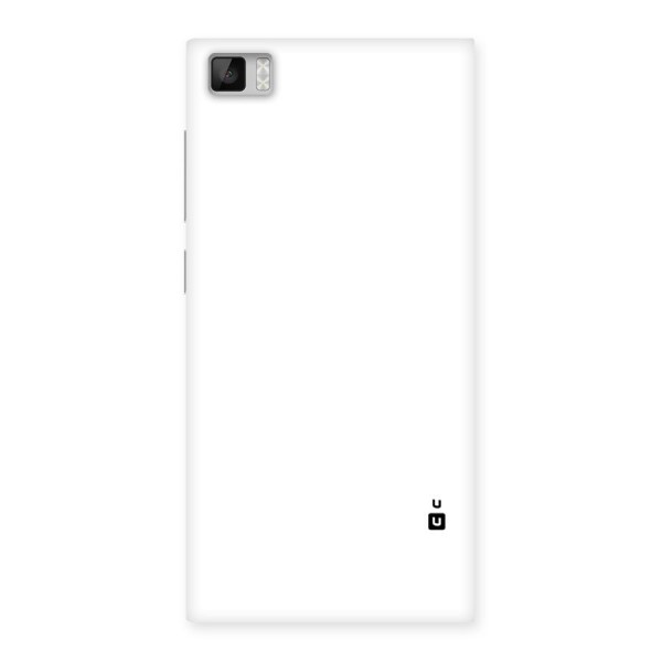 Plain White Back Case for Xiaomi Mi3