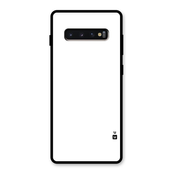 Plain White Glass Back Case for Galaxy S10 Plus