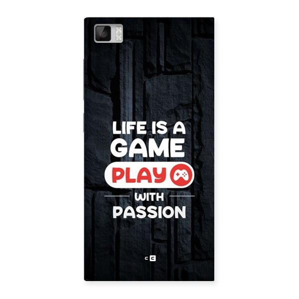 Play With Passion Back Case for Mi3