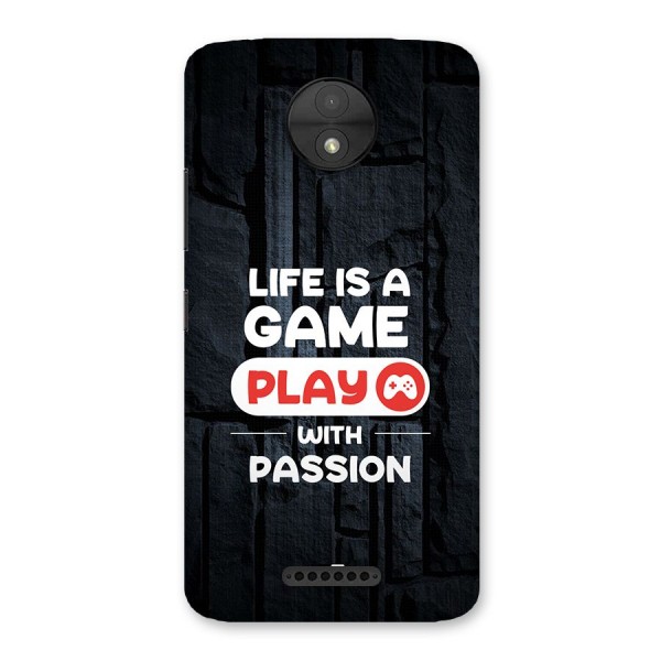 Play With Passion Back Case for Moto C