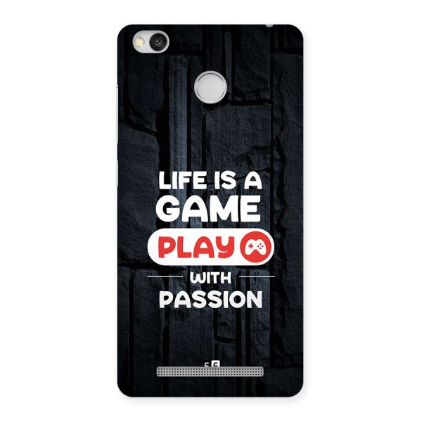 Play With Passion Back Case for Redmi 3S Prime