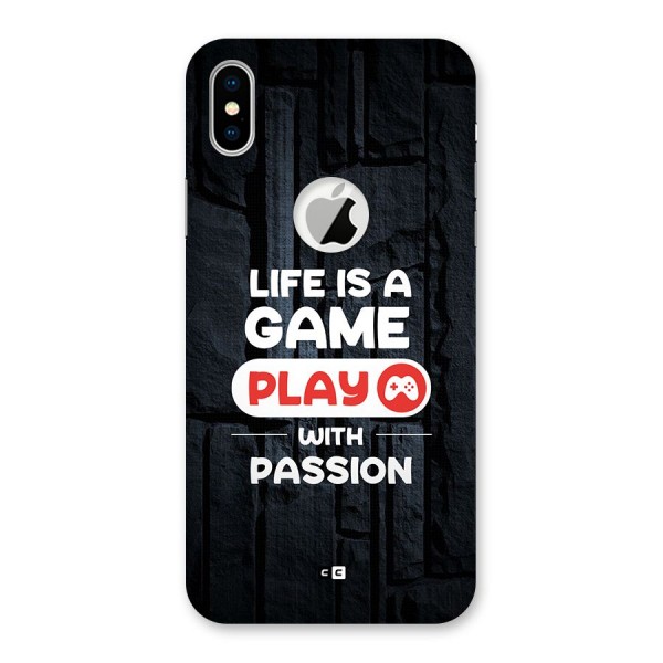 Play With Passion Back Case for iPhone XS Logo Cut