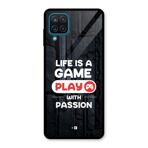 Play With Passion Glass Back Case for Galaxy A12