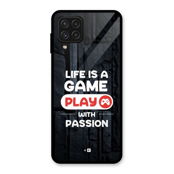 Play With Passion Glass Back Case for Galaxy A22 4G