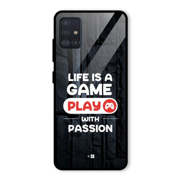 Play With Passion Glass Back Case for Galaxy A51