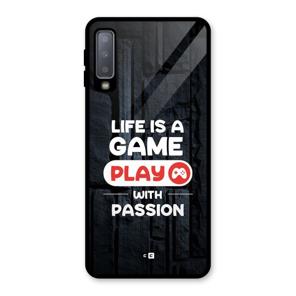 Play With Passion Glass Back Case for Galaxy A7 (2018)