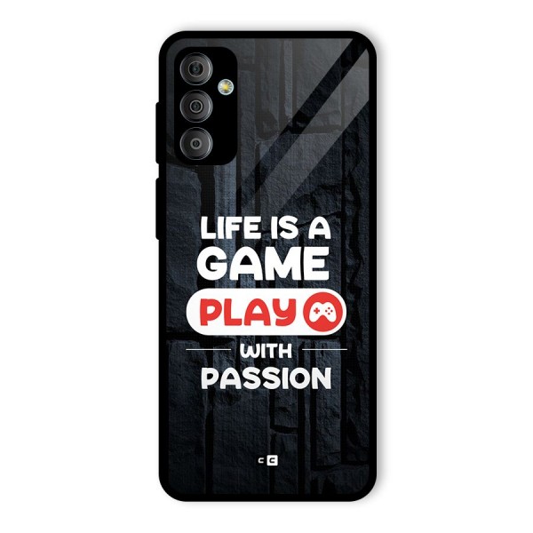 Play With Passion Glass Back Case for Galaxy F23