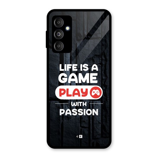 Play With Passion Glass Back Case for Galaxy M14 5G