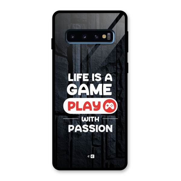 Play With Passion Glass Back Case for Galaxy S10