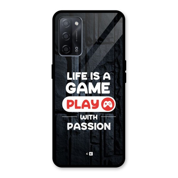 Play With Passion Glass Back Case for Oppo A53s 5G