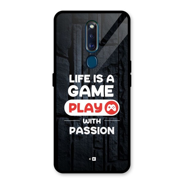 Play With Passion Glass Back Case for Oppo F11 Pro