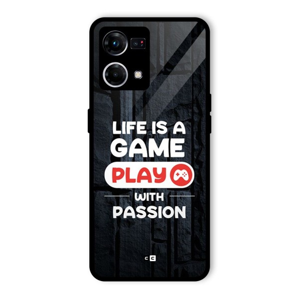 Play With Passion Glass Back Case for Oppo F21 Pro 4G