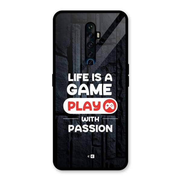 Play With Passion Glass Back Case for Oppo Reno2 F