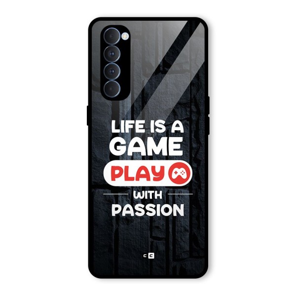 Play With Passion Glass Back Case for Oppo Reno4 Pro