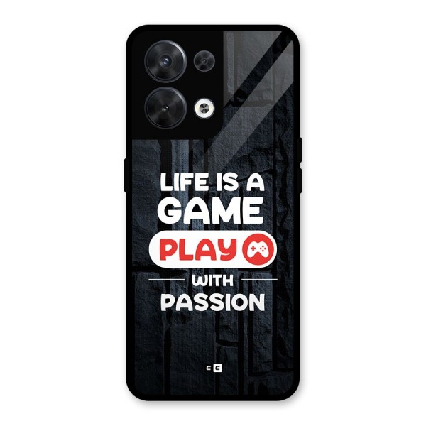 Play With Passion Glass Back Case for Oppo Reno8 5G