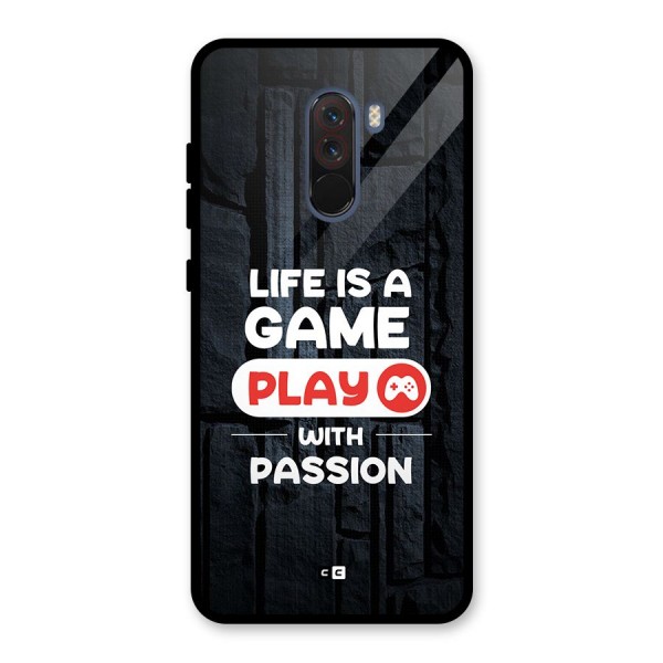 Play With Passion Glass Back Case for Poco F1