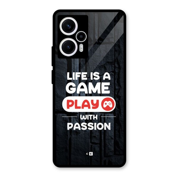 Play With Passion Glass Back Case for Poco F5