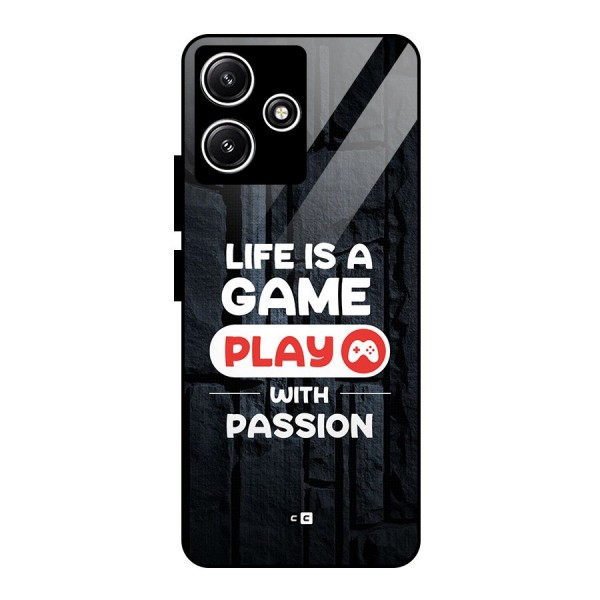 Play With Passion Glass Back Case for Poco M6 Pro