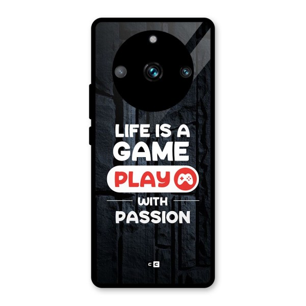 Play With Passion Glass Back Case for Realme 11 Pro